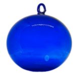 Cobalt blue sphere in murano blown glass, diameter 19 cm. Cobalt blue sphere in murano blown glass,