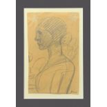 Sironi Mario (Sassari 1985-1961 Milan) Pencil on paper in frame depicting a mottle of a woman. Signe
