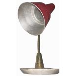 ArredoLuce Monza. 50s. Table lamp Brass structure. Red lacquered aluminum diffuser in marble base, W