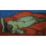 Alicò Giovanni (Catania 1906-1971), Oil paintinged on canvas depicting nude woman lying. Italy, Sign