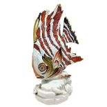 Ceramic sculpture depicting fish, artistic porcelain Florence. Italy, H 36 cm
