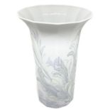 Rosenthal, Polygon model, Designer Tapio Wirkkala, white porcelain vase. Decorated "Fleurs fantastiq