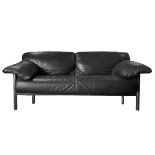 Frau armchairs, sofa model pause design Pierluigi Cerri. 90s, chromed metal frame and sitting in bla