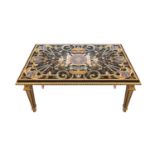 Lacquered and golden wood table