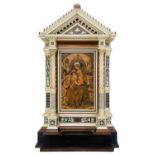 Alessandro Monteneri Small Aedicula / ancona in wood, ivory and mother-of-pearl