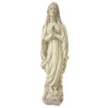 Plaster statue depicting Virgin Mary, early 20th century. Small pieces missing