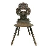 Carved wooden chair / stool, XIX century.