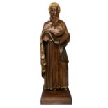 Statue depicting Moses. In solid wood and gold.