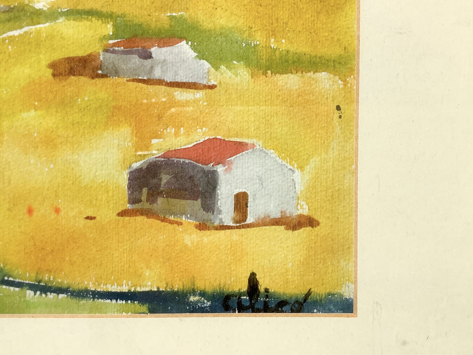 Alicò, Giovanni (Catania 1906-Milano 1971) - Plain landscape with houses - Bild 3 aus 4