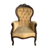 Armchair in rosewood, Louis Philippe, nineteenth century