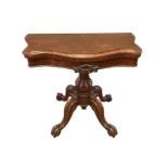 Game table with briar top, four-star legs with poded support