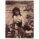 Von Gloeden, Wilhelm (Wismar 1856-Taormina 1931) - Little girl with black cat