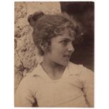 Von Gloeden, Wilhelm (Wismar 1856-Taormina 1931) - Face of Sicilian girl with gathered hair