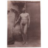 Von Gloeden, Wilhelm (Wismar 1856-Taormina 1931) - Naked man near a jar