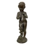 Bronze depicting a Child with a wind instrument