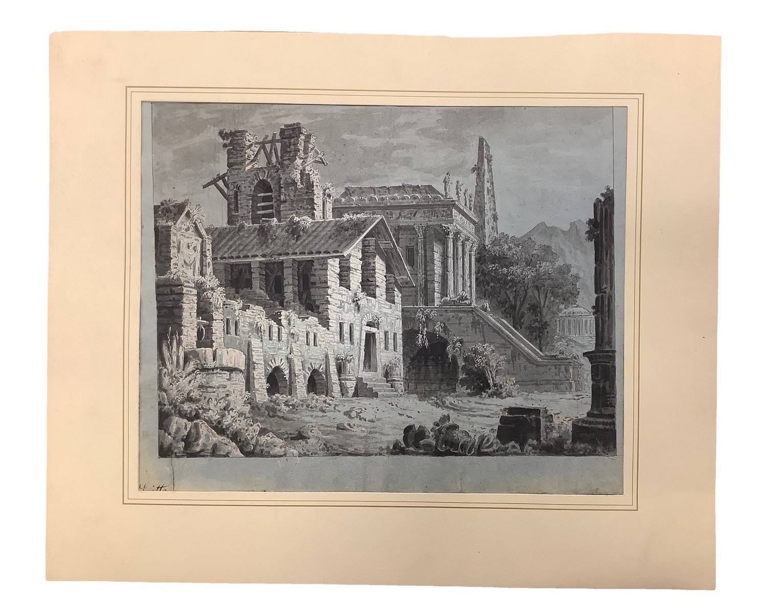Landscape with ruins of a villa, nineteenth century - Bild 3 aus 3