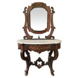 Dressing table in rosewood with tilting mirror, Mid 19th century