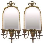 Pair of mirrors with candle holders, nineteenth century