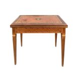Folding wooden game table with flap, nineteenth century