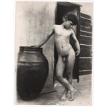 Von Gloeden, Wilhelm (Wismar 1856-Taormina 1931) - Naked boy near jar