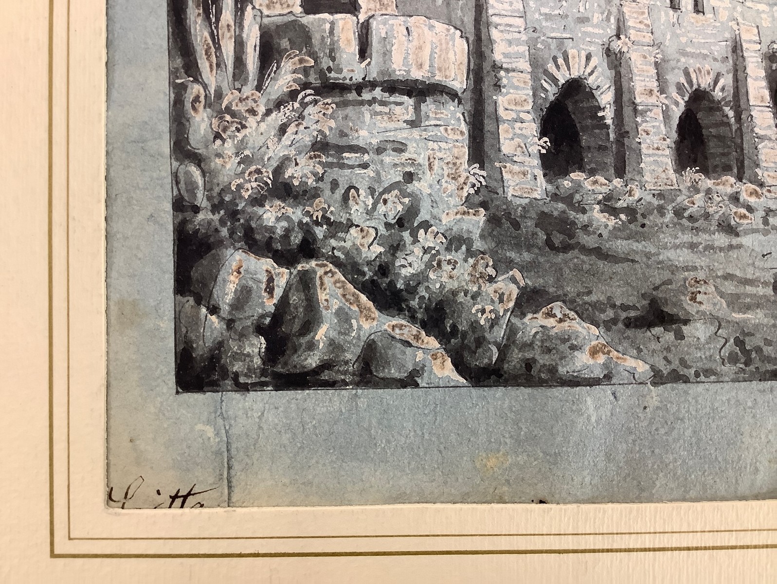 Landscape with ruins of a villa, nineteenth century - Bild 2 aus 3