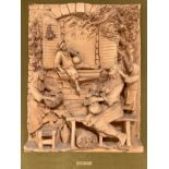Scuto, Olindo - High relief in terracotta with five characters