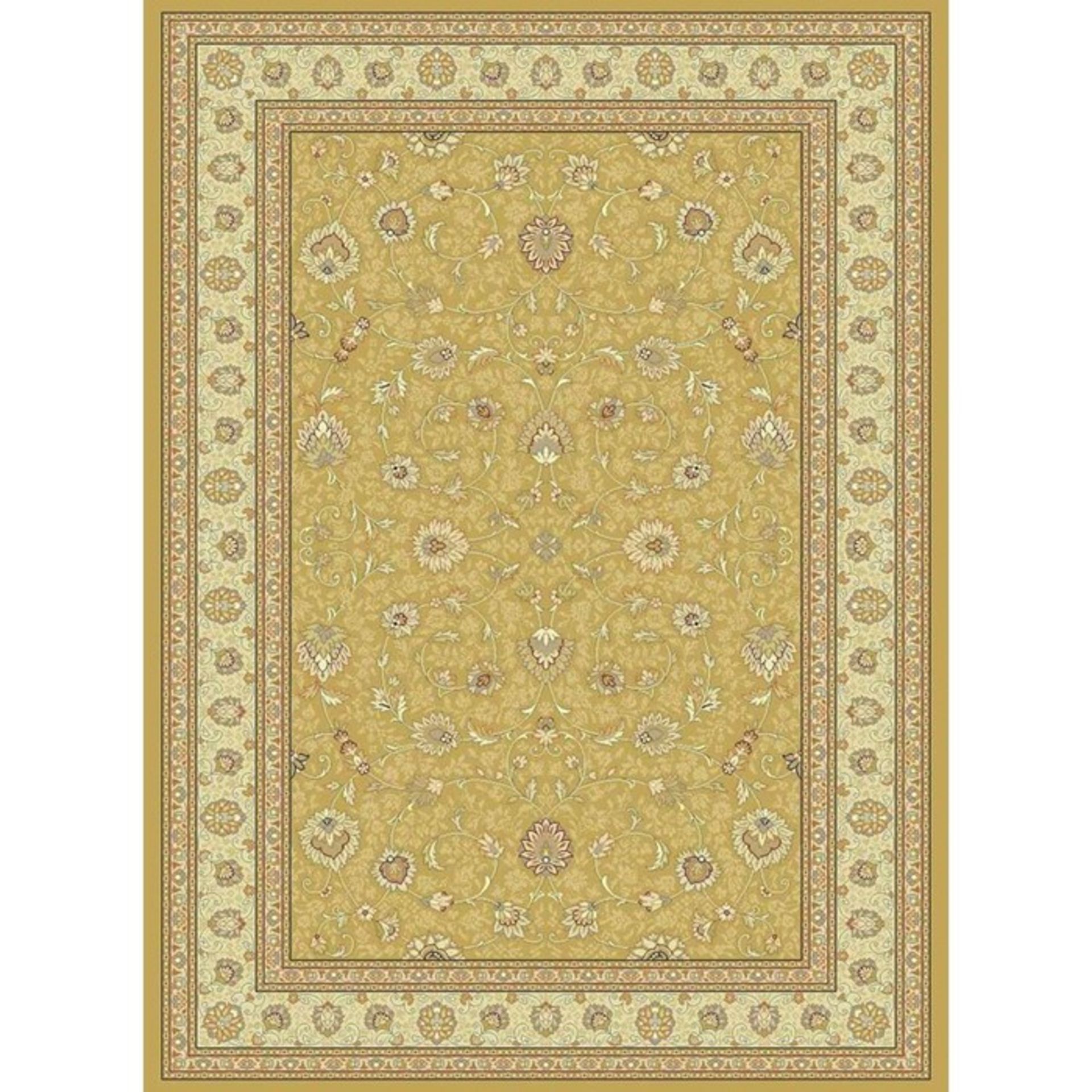 Home Loft Concept,Gold Area Rug (round) 135 cm RRP -£120.99 (9028/16 -KWQ1073)