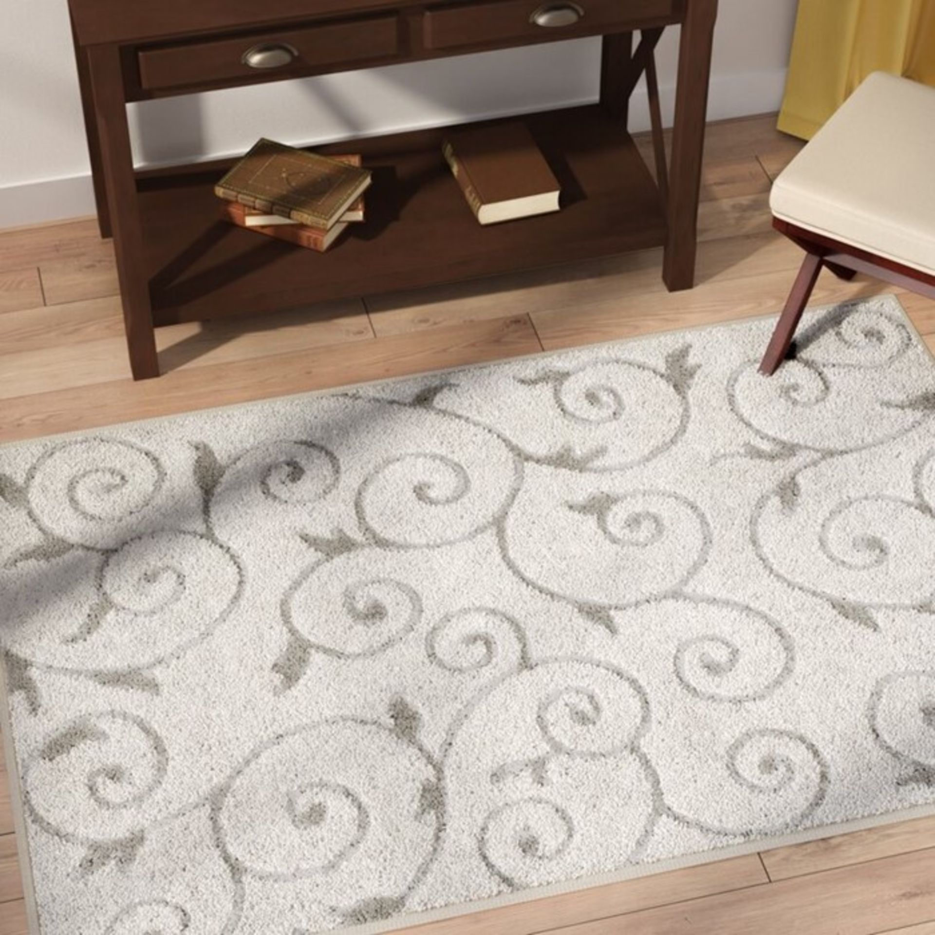 Marlow Home Co.,Pipers Ivory Vine Swirls Area Rug 100CM X 152 CM RRP -£56.99 (12092/36 -COHM1620)