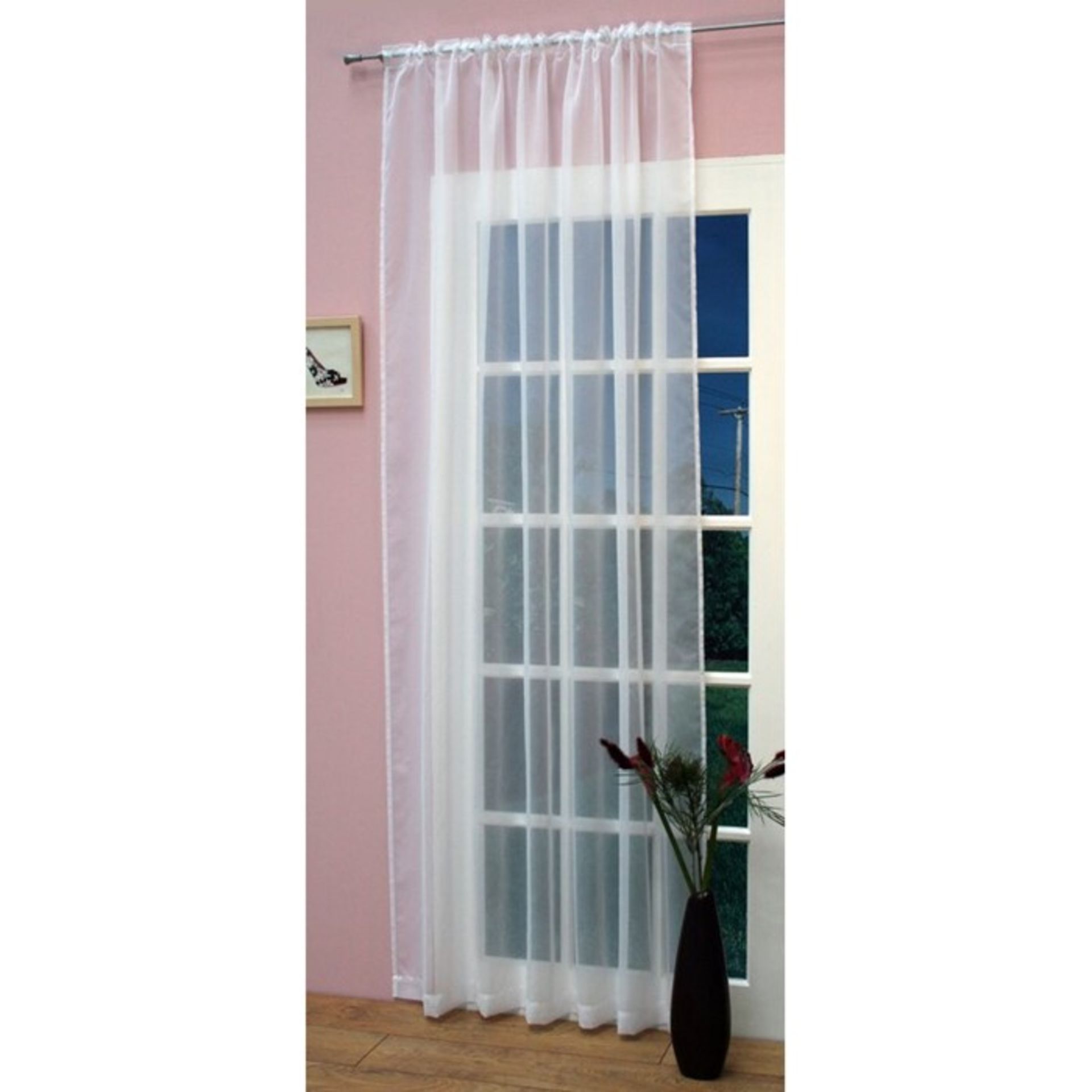 Wayfair Basicsâ„¢, Crystal Slot Top Sheer Single Curtain Colour: Grey, Size per Panel: 145 W x 229 D