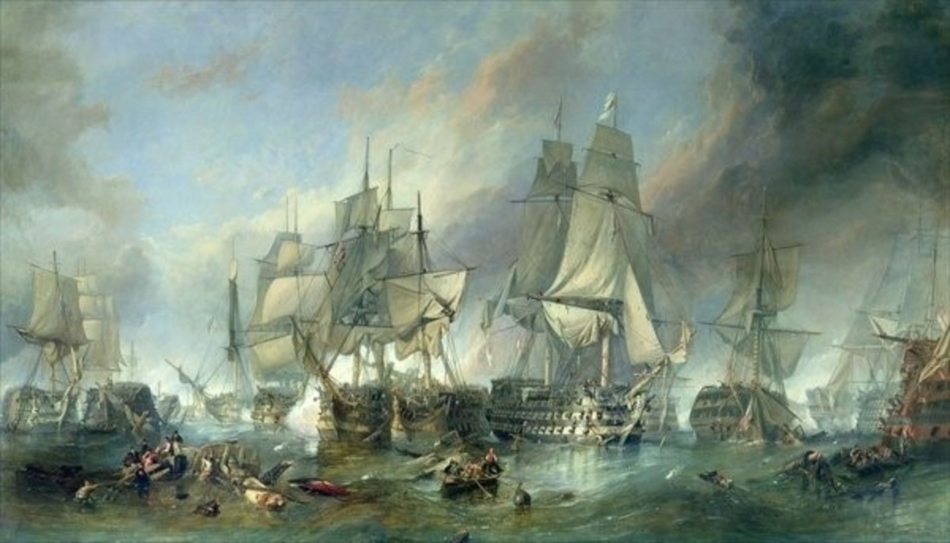 Breakwater Bay, The Battle of Trafalgar, 1805 by Clarkson R.A. Stanfield Art Print on Canvas Size: