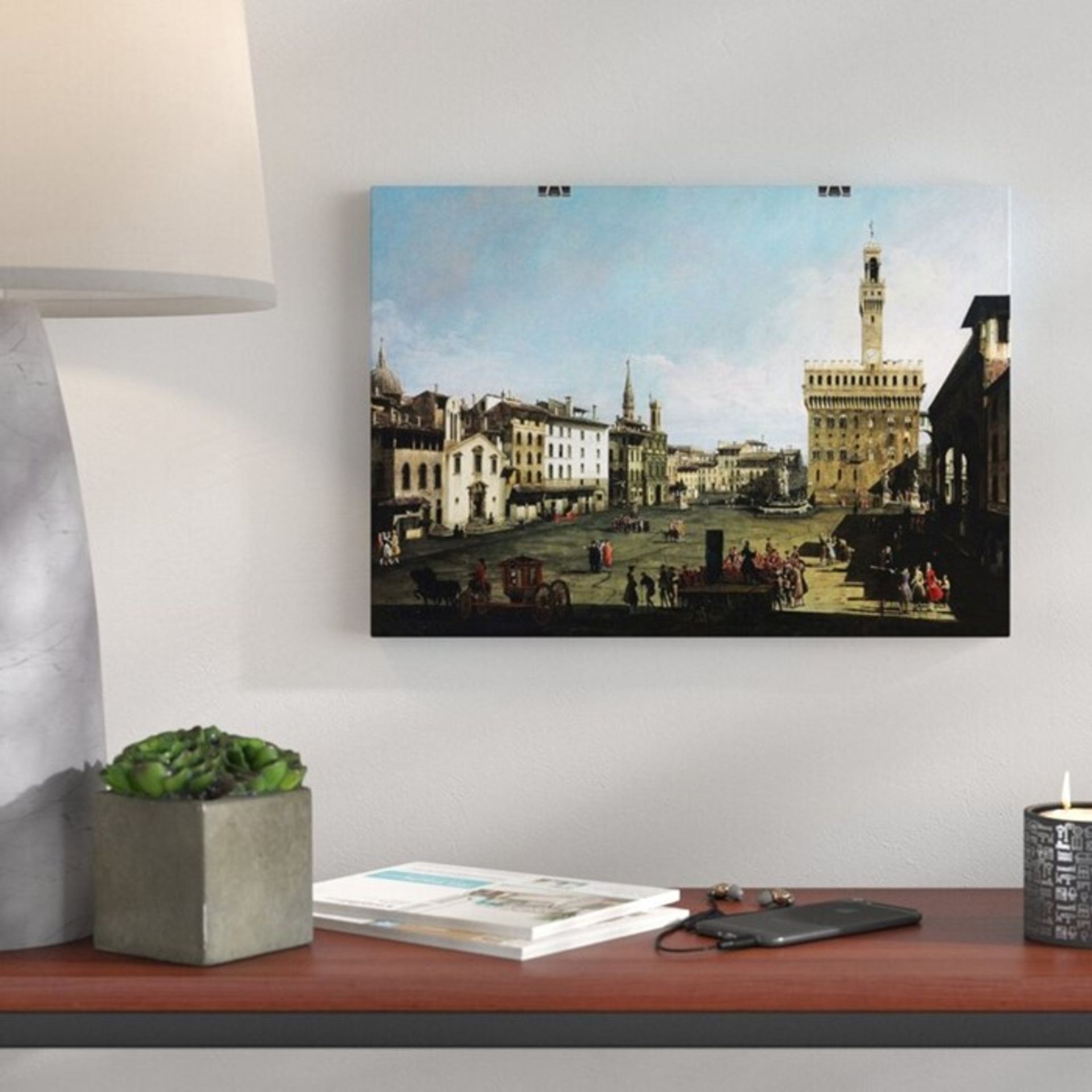 East Urban Home,'Piazza Signora, Florence' by Giovanni Canaletto Painting Print RRP -£23.99 (15583/2