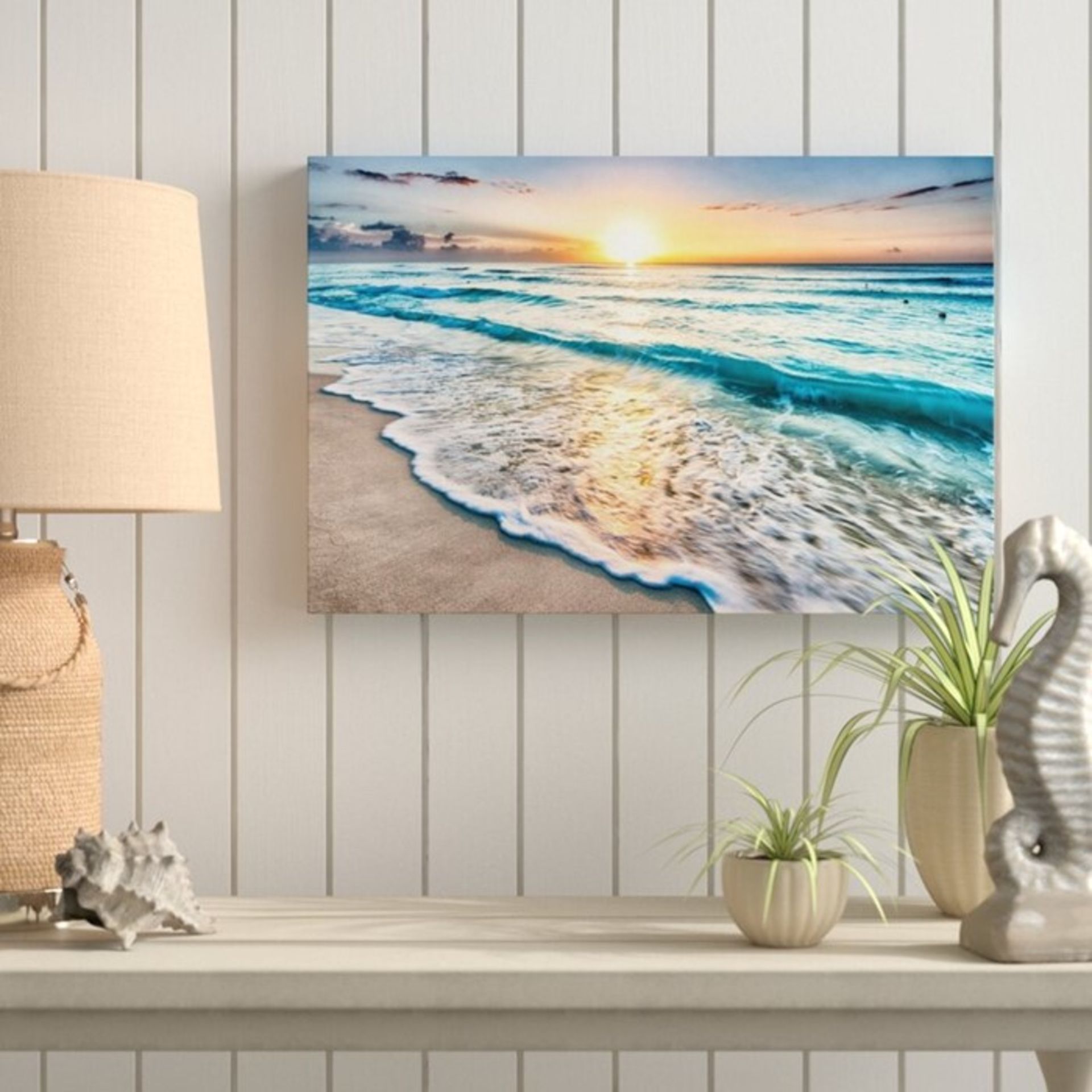 East Urban Home,Sea at Sunset Graphic Art on CanvasRRP -£42.99 (15266/13 -EXXP1873)