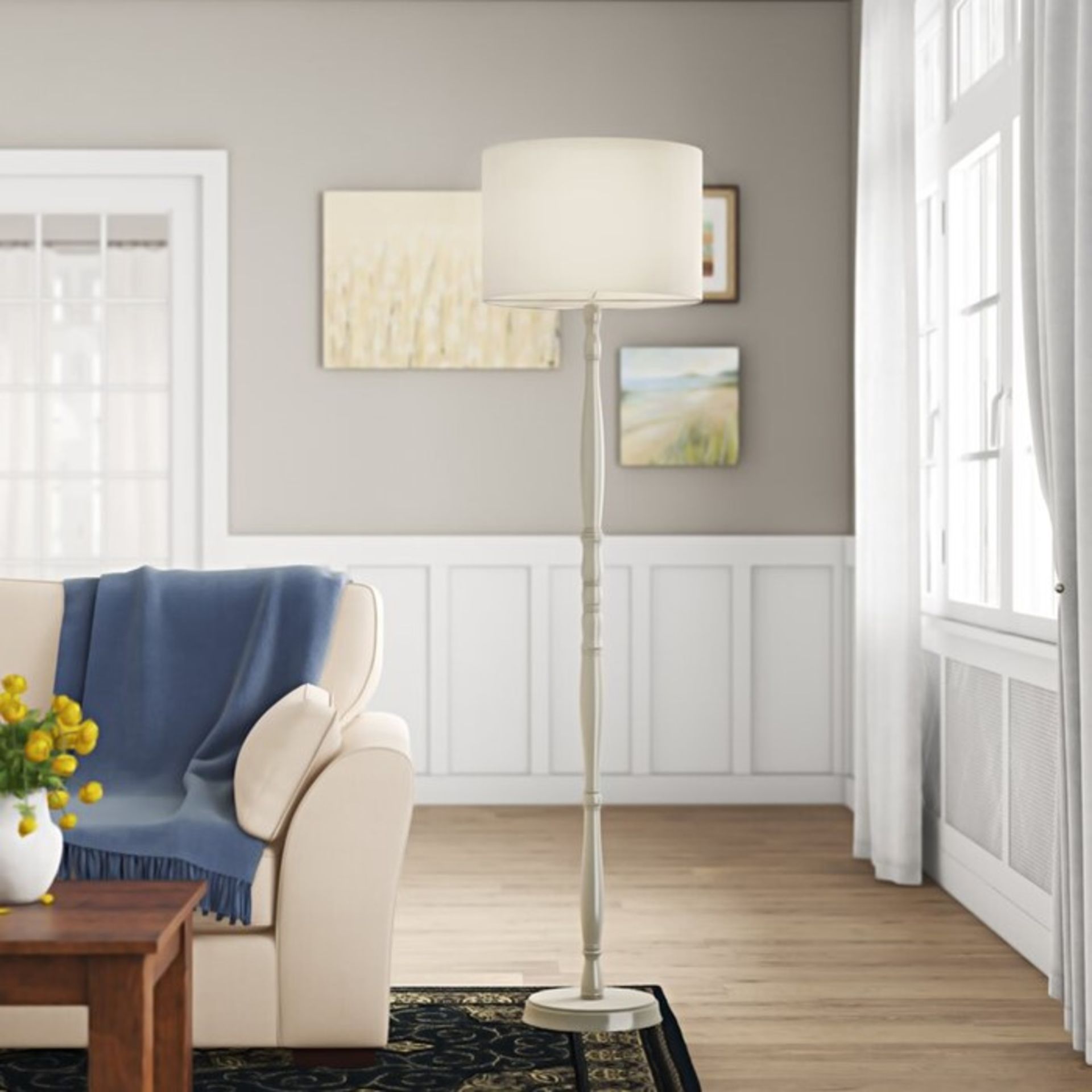 Lily Manor, Kiki 164cm Floor Lamp (SLIGHT DENT IN SHADE) - RRP £92.99 (DLI7573 - 16255/32) 2C