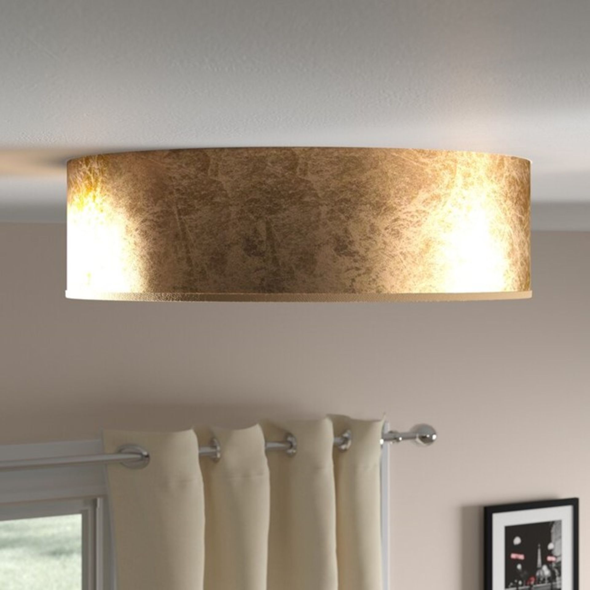 Home Loft Concept, Amy 3 Light Flush Ceiling Light (GOLD) - RRP £44.99 (HLCP5159 - 10241/1) 7E