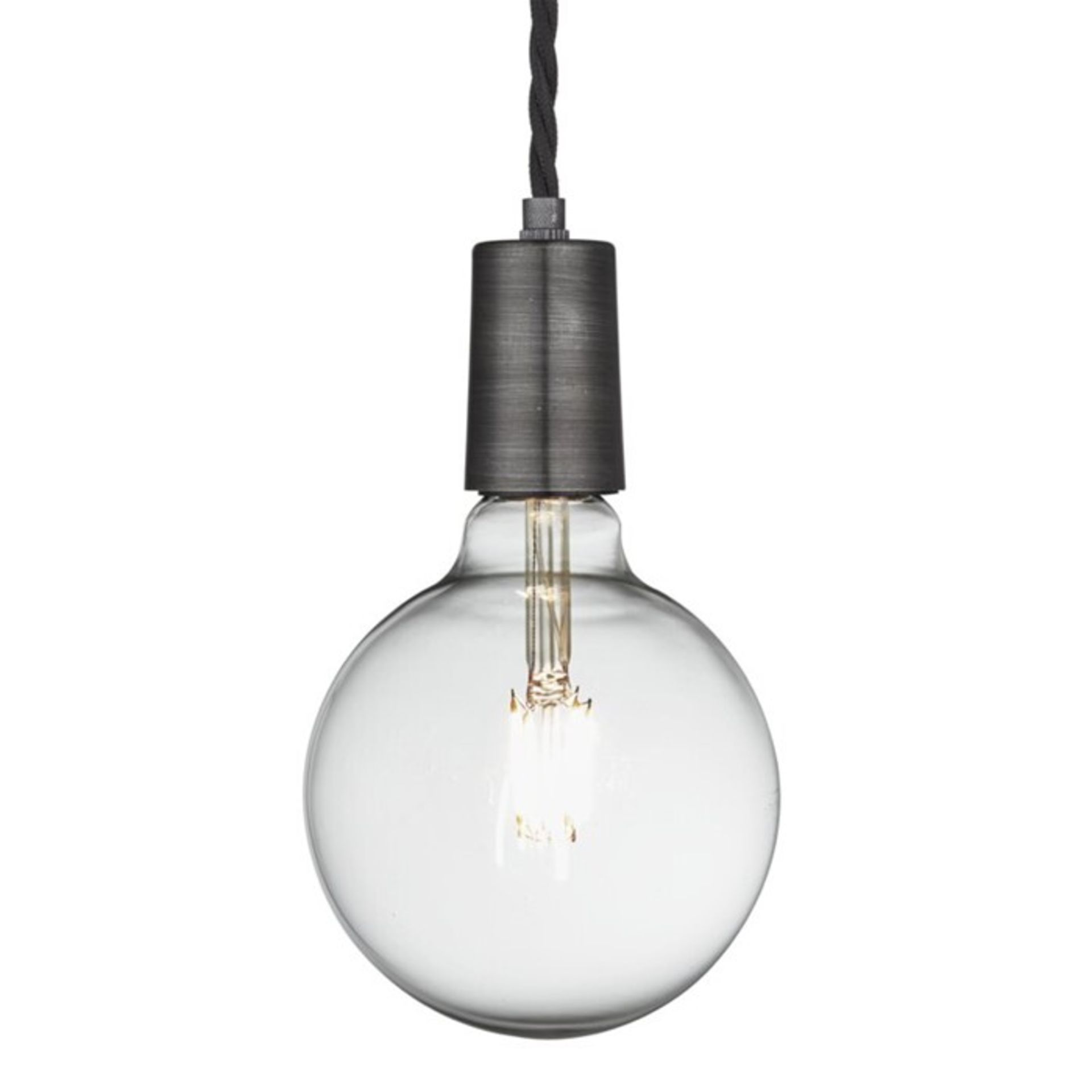 Industville, Edison 1-Light Bulb Pendant (NO BULB)(PEWTER)X2 - RRP £28.99 (VILE1089 - 10241/13 -