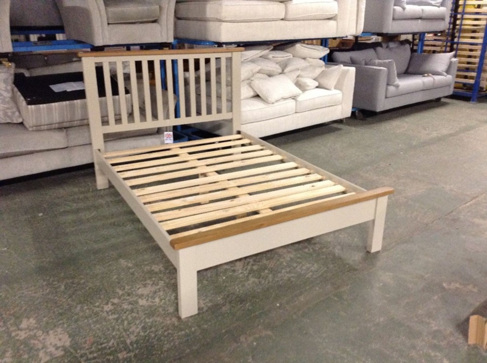 Chester Grey Painted Oak 4'6 Double Bed Frame (J27