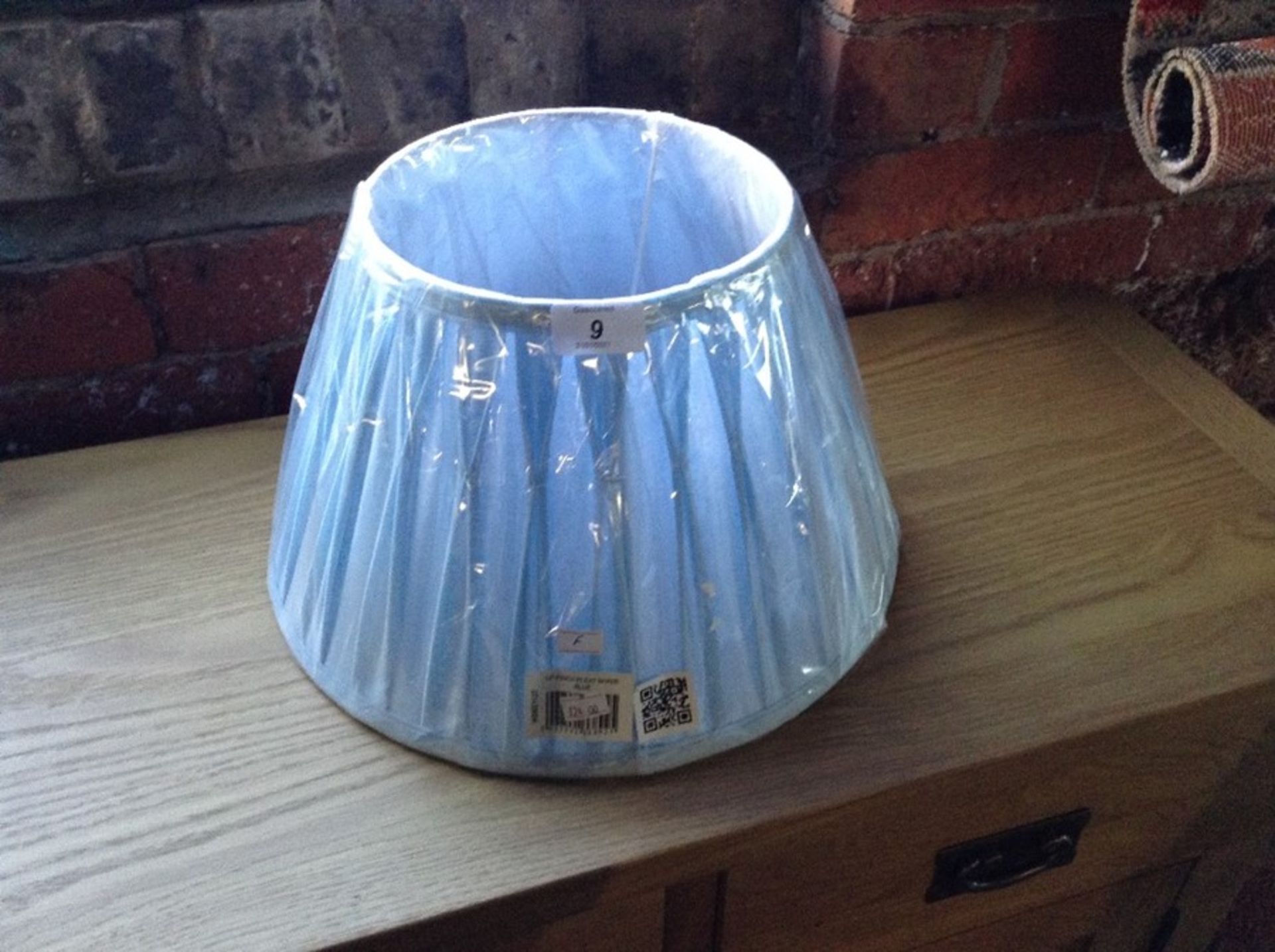 14" SKY BLUE PLEATED LINED SHADE