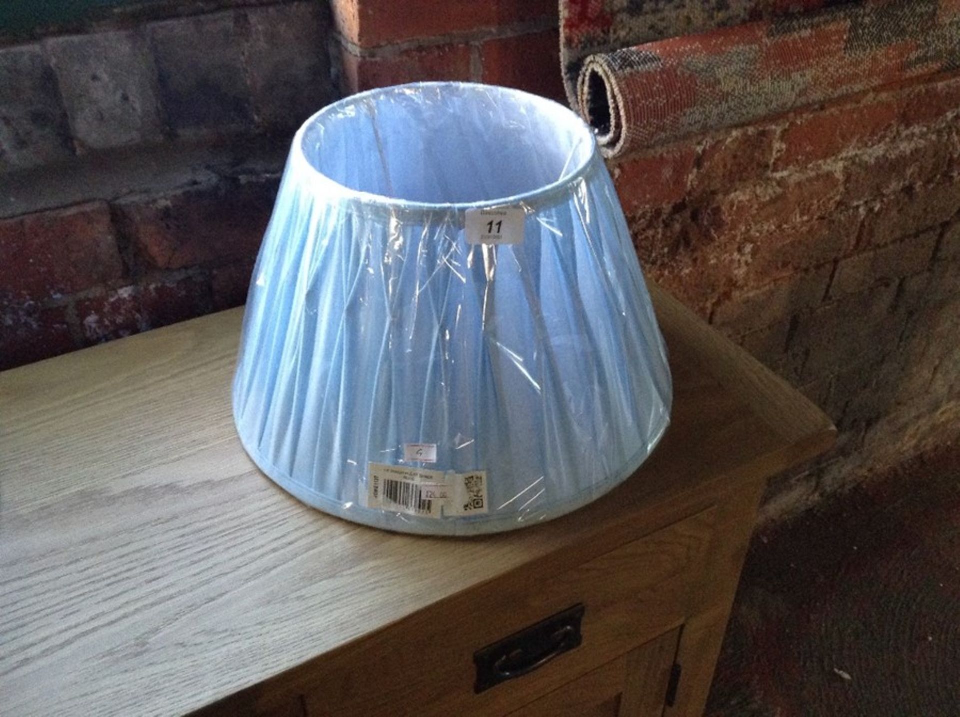 14" SKY BLUE PLEATED LINED SHADE