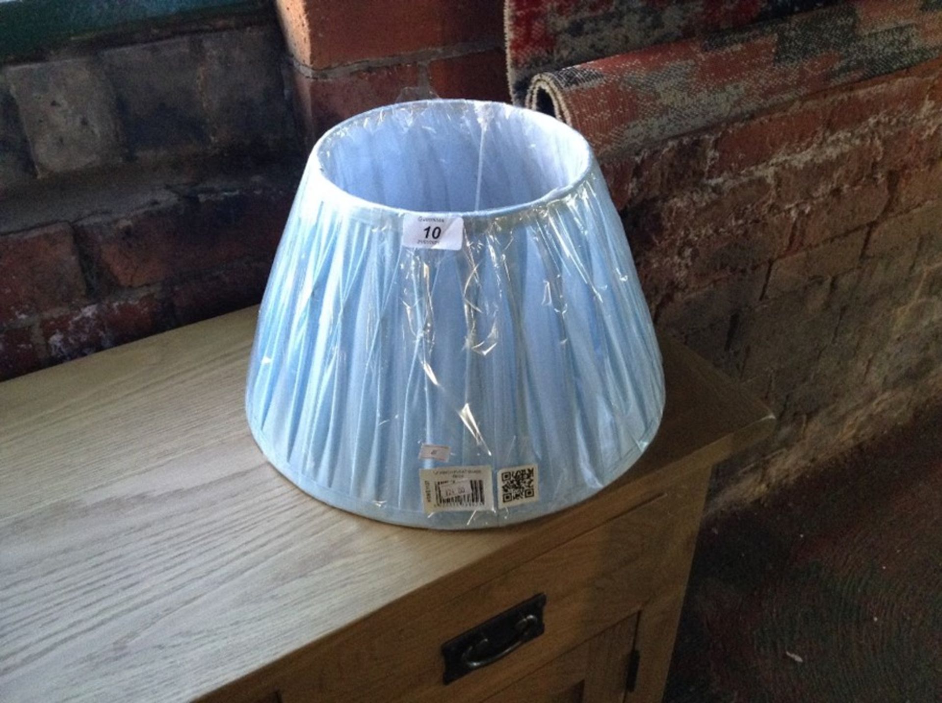 14" SKY BLUE PLEATED LINED SHADE