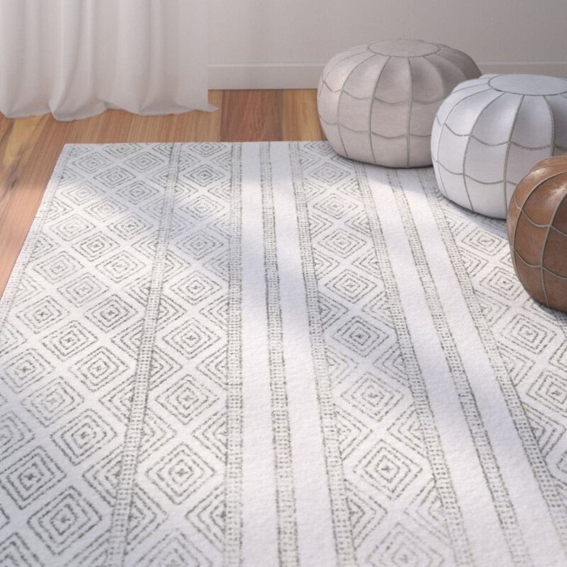 Latitude Vive,Keagan Grey Area Rug RRP -£66.99 (14006/9 -BUNR1917)