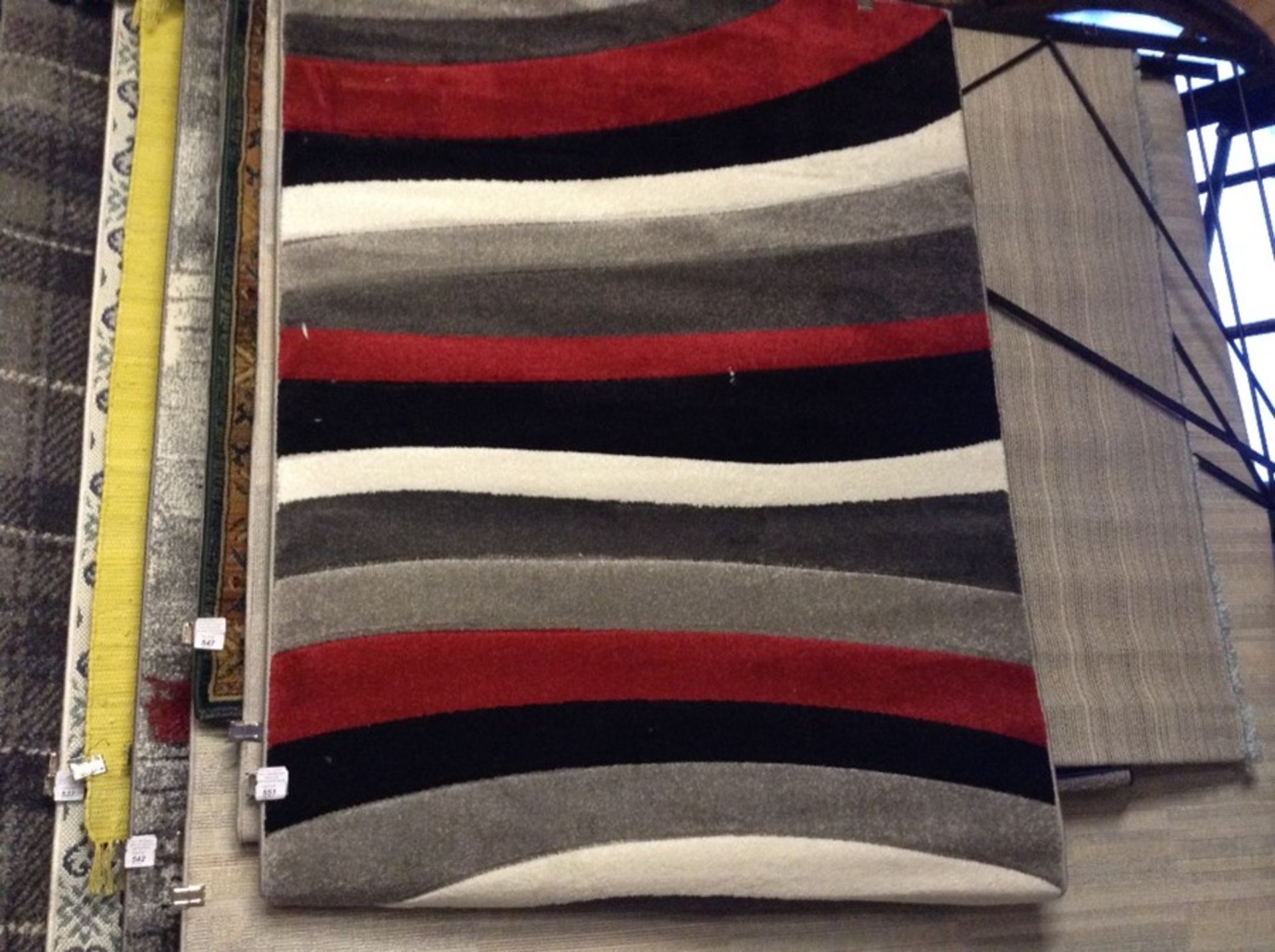 Rad Wave Power Loom Red/Grey/Black Rug Rug Size: Rectangle 120 x 160cm (HL7 - 4/14 -BLEL5091.