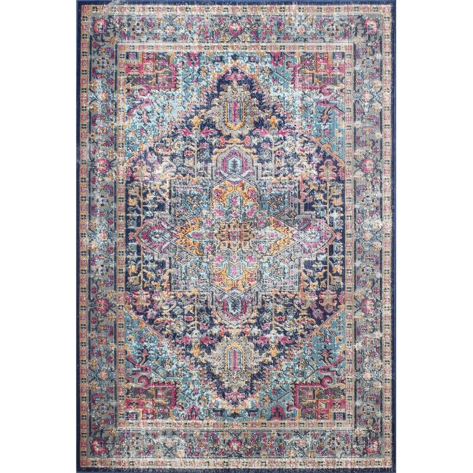 Northwich Power Loom Dark Blue Rug Rug Size: Rectangle 153 x 232cm (HL7 - 3/17 -MISN1039.38770335)