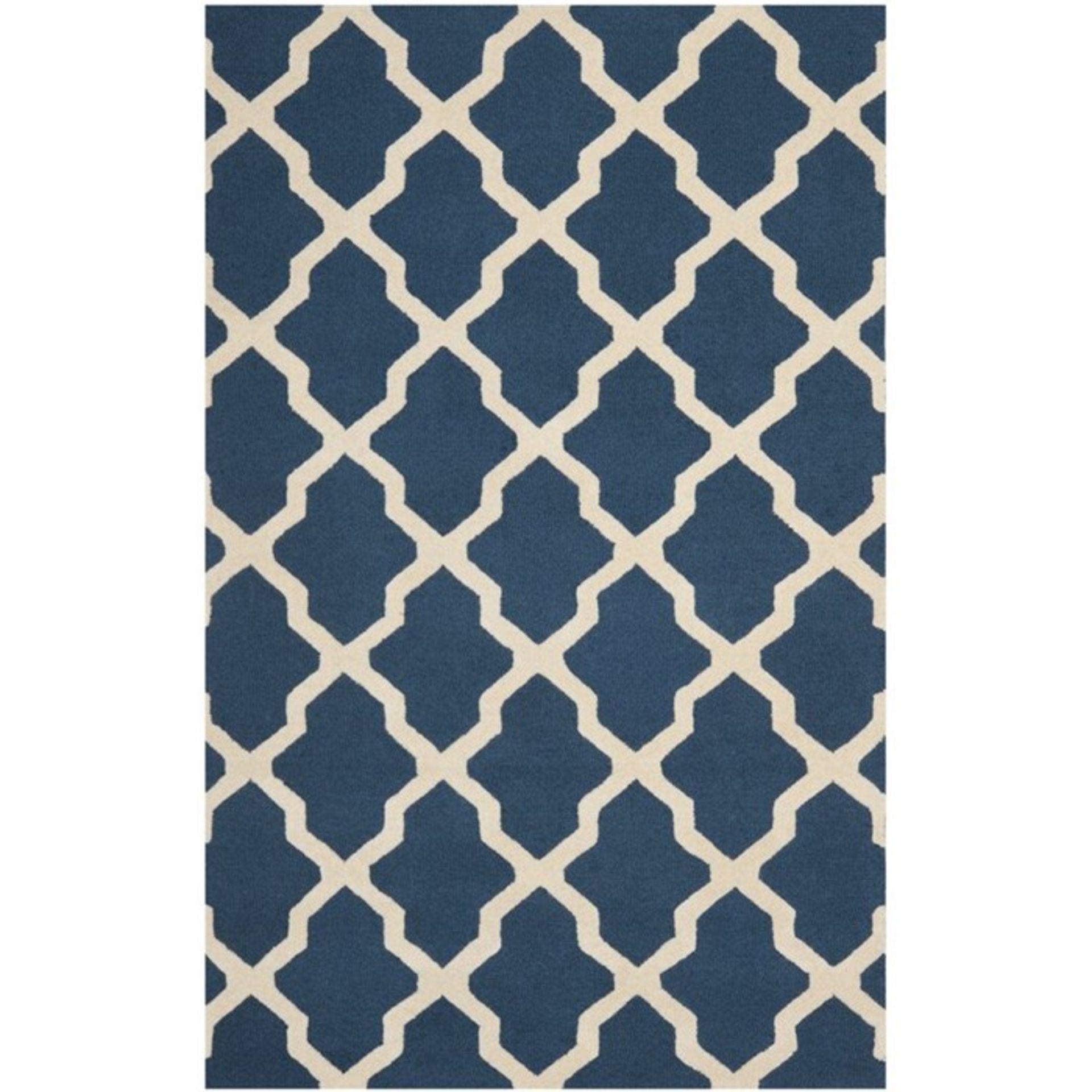 Darbonne Hand-Tufted Wool Navy Blue/Ivory Rug Rug Size: Rectangle 182 x 274cm (HL7 - 3/5 -SAFA4593.