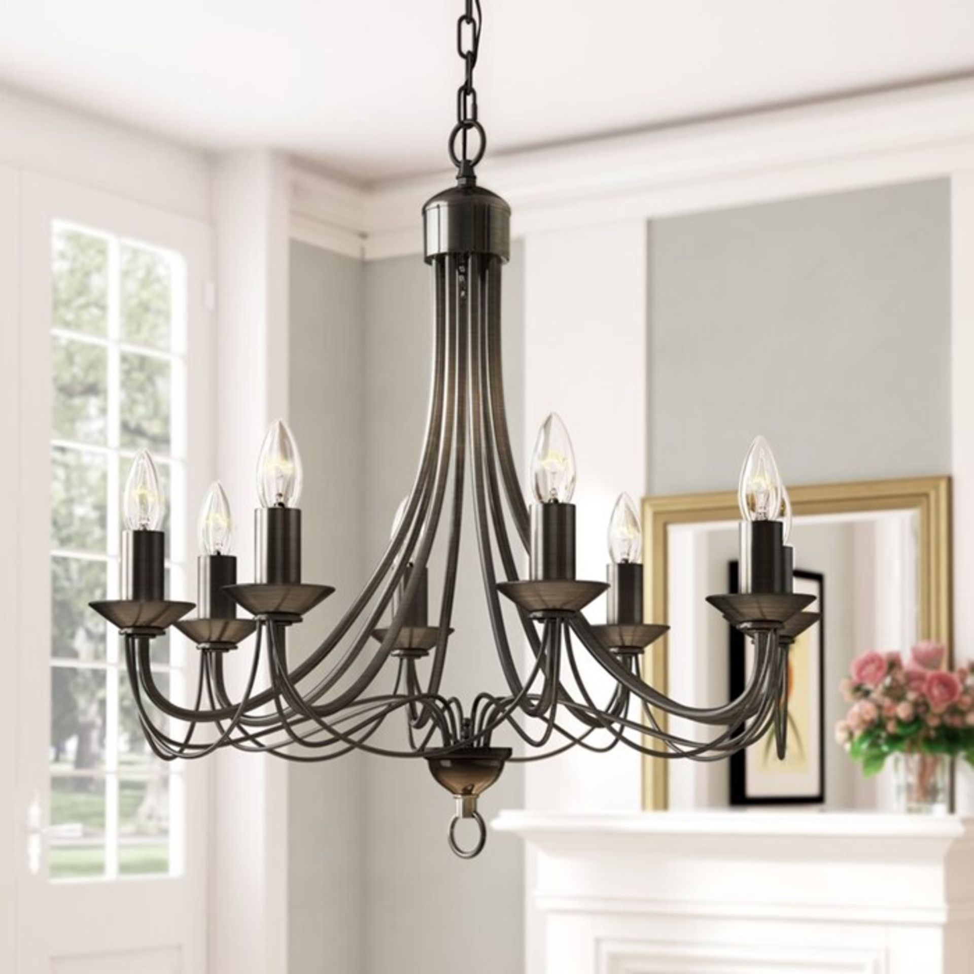 Marlow Home Co., Masam 8-Light Candle-Style Chandelier (SATIN SILVER) - RRP £103.99 (SRL1149 -