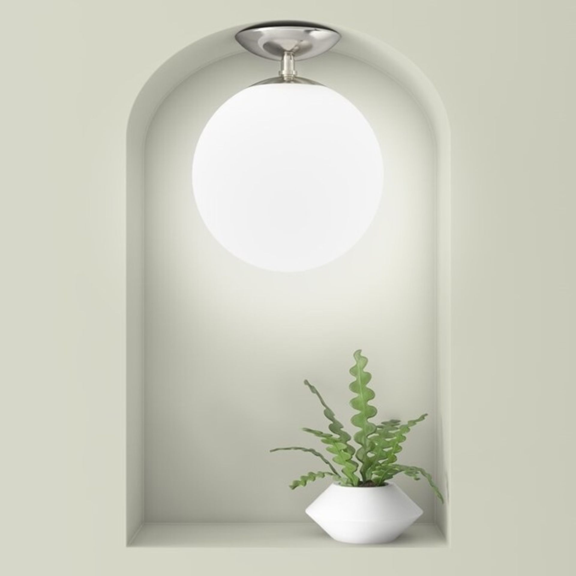 Wade Logan, Brian 1-Light Semi Flush Mount(FROSTED GLASS) - RRP £34.99 (EGF3587 - 13752/62) 4A