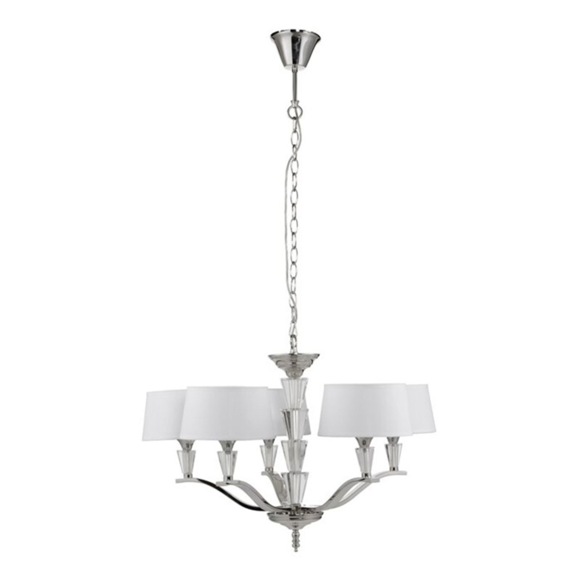 Ophelia & Co., Galilee 5-Light Shaded Chandelier (WHITE AND CHROME) - RRP £219.29 (UEL3431 - 15931/
