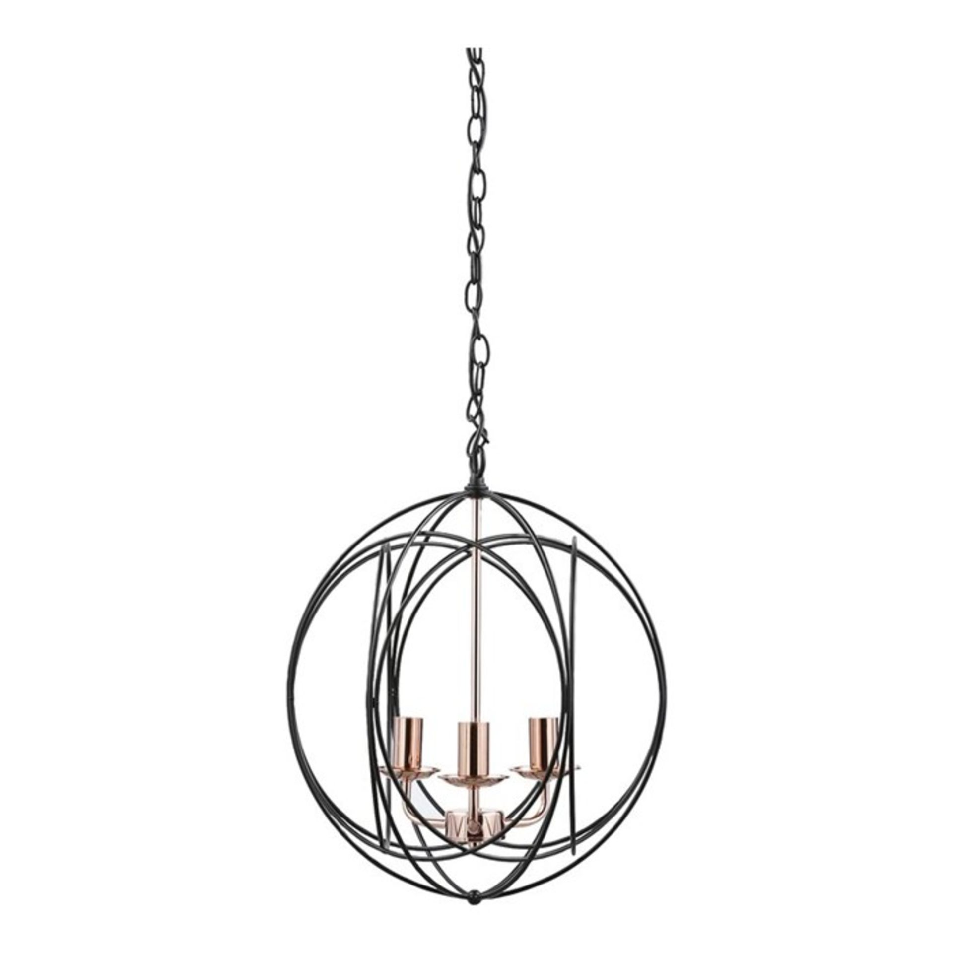 Mercury Row, Mcgowan 3-Light Globe Pendant (BLACK AND COPPER) - RRP £98.99 (DLI8086 - 15931/8) 4D