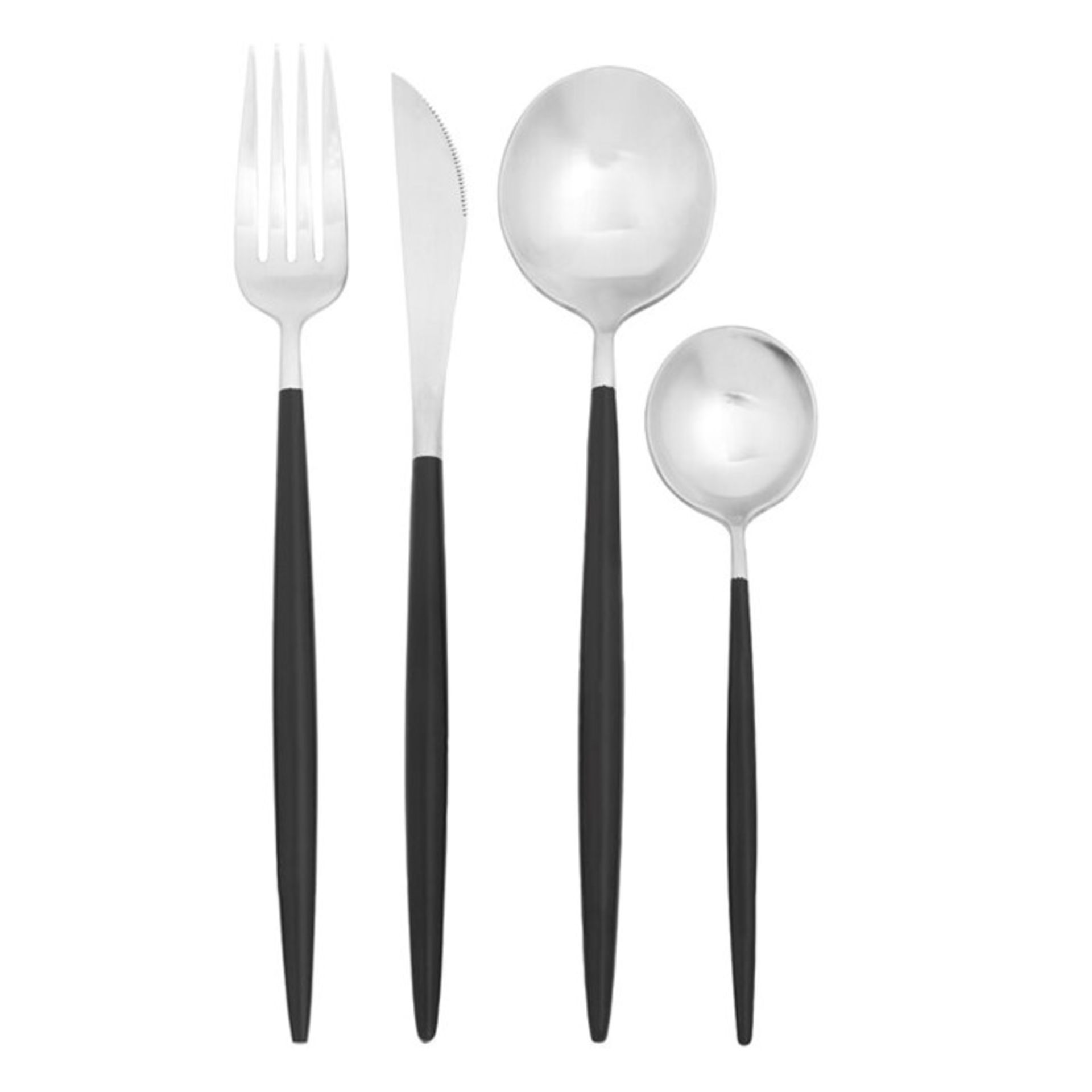 Canora Grey, Tyrese 16 Piece Cutlery Set (BLACK & SILVER)(WORN)(RETURN) - RRP £56.99 (CCOQ2083 -