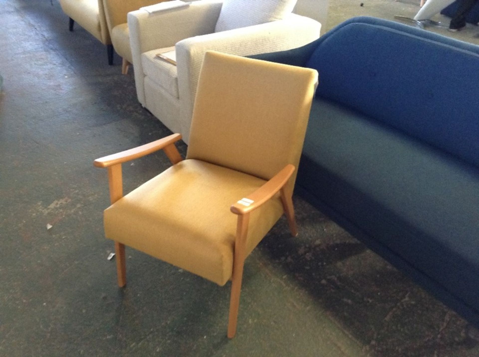 KEMPTON TWEEDY WEAVE YELLOW CHAIR(SFL1152 -700225480043)