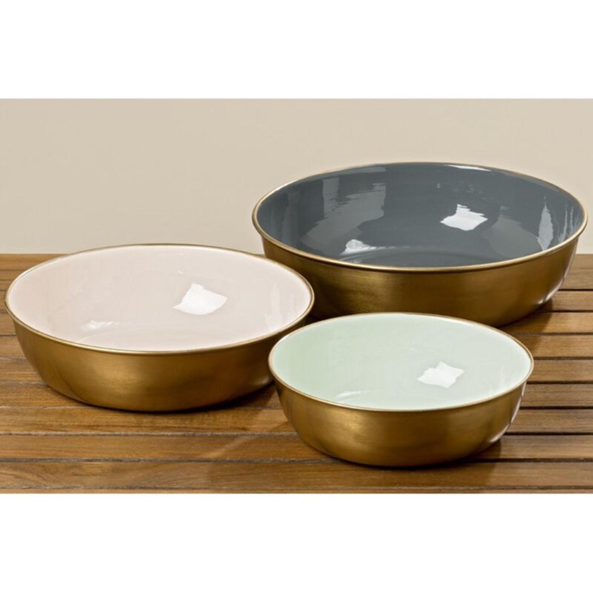 Canora Grey, Kole 3 Piece Decorative Bowl Set (WOOD COLOUR ON INSIDE - NOT GREY AND WHITE) - RRP £